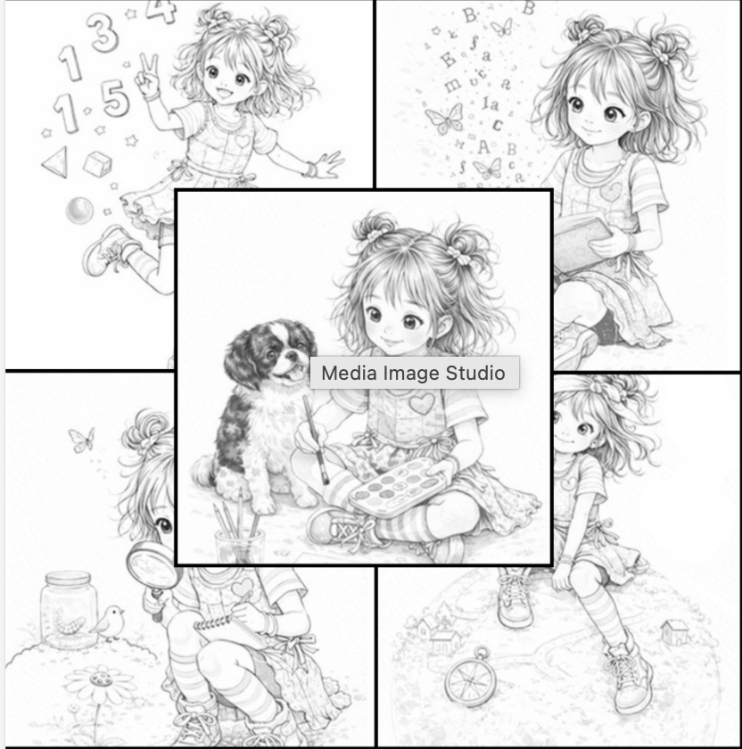 Videoaula Menina 5 risco aquarela