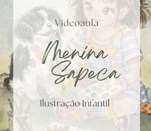 Videoaula Menina 7 curso ilustração aquarela