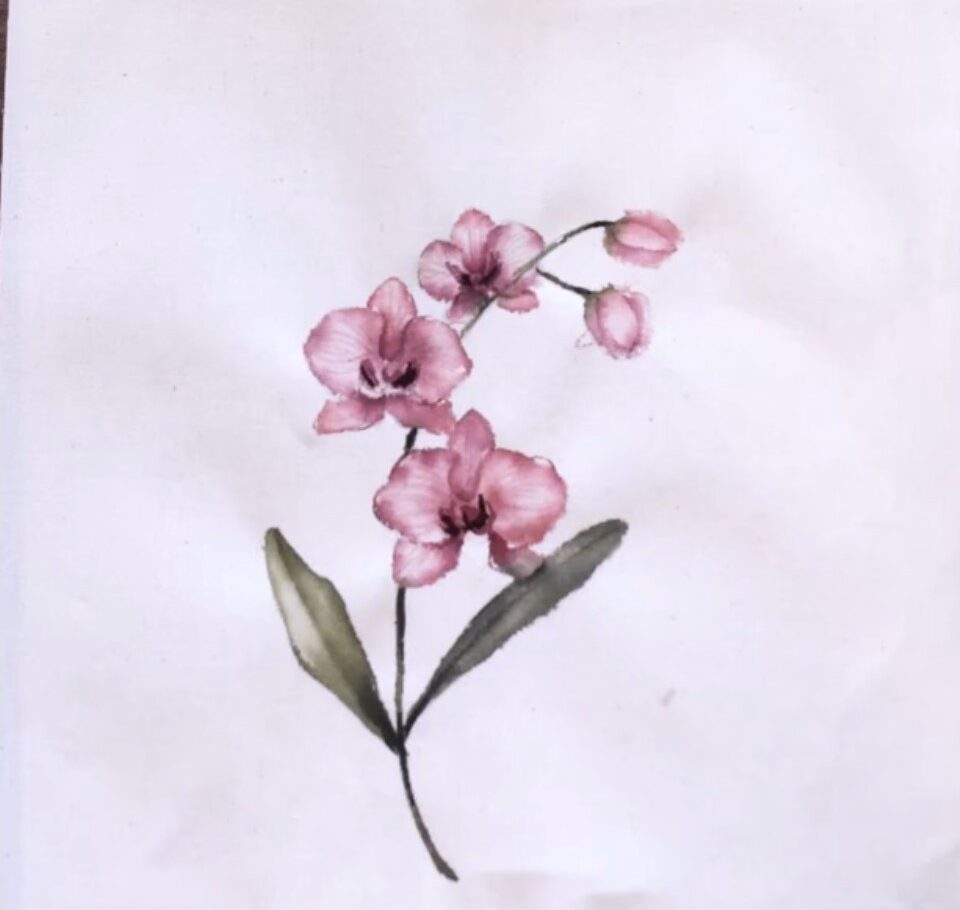 orquídea aquarela