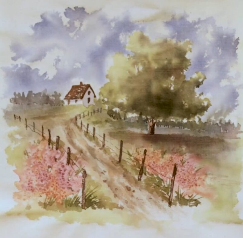 casinha fazenda aquarela