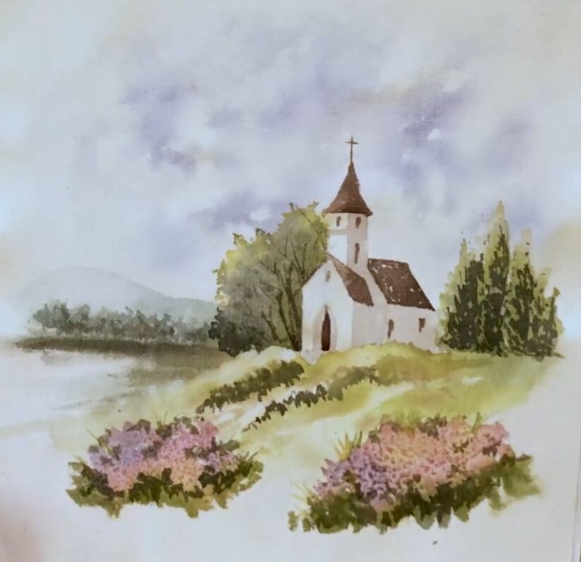 igreja aquarela